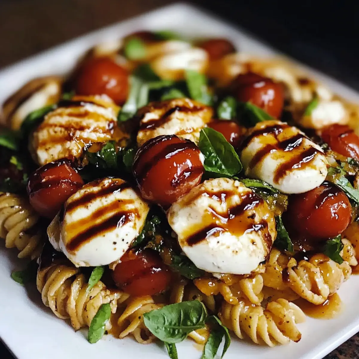 Caprese Pasta Salad with Balsamic Glaze