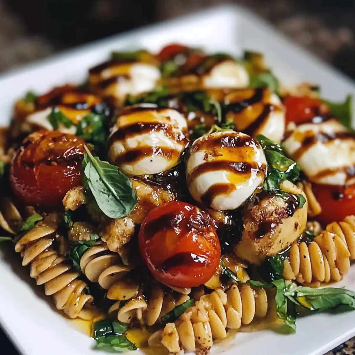 Caprese Pasta Salad with Balsamic Glaze
