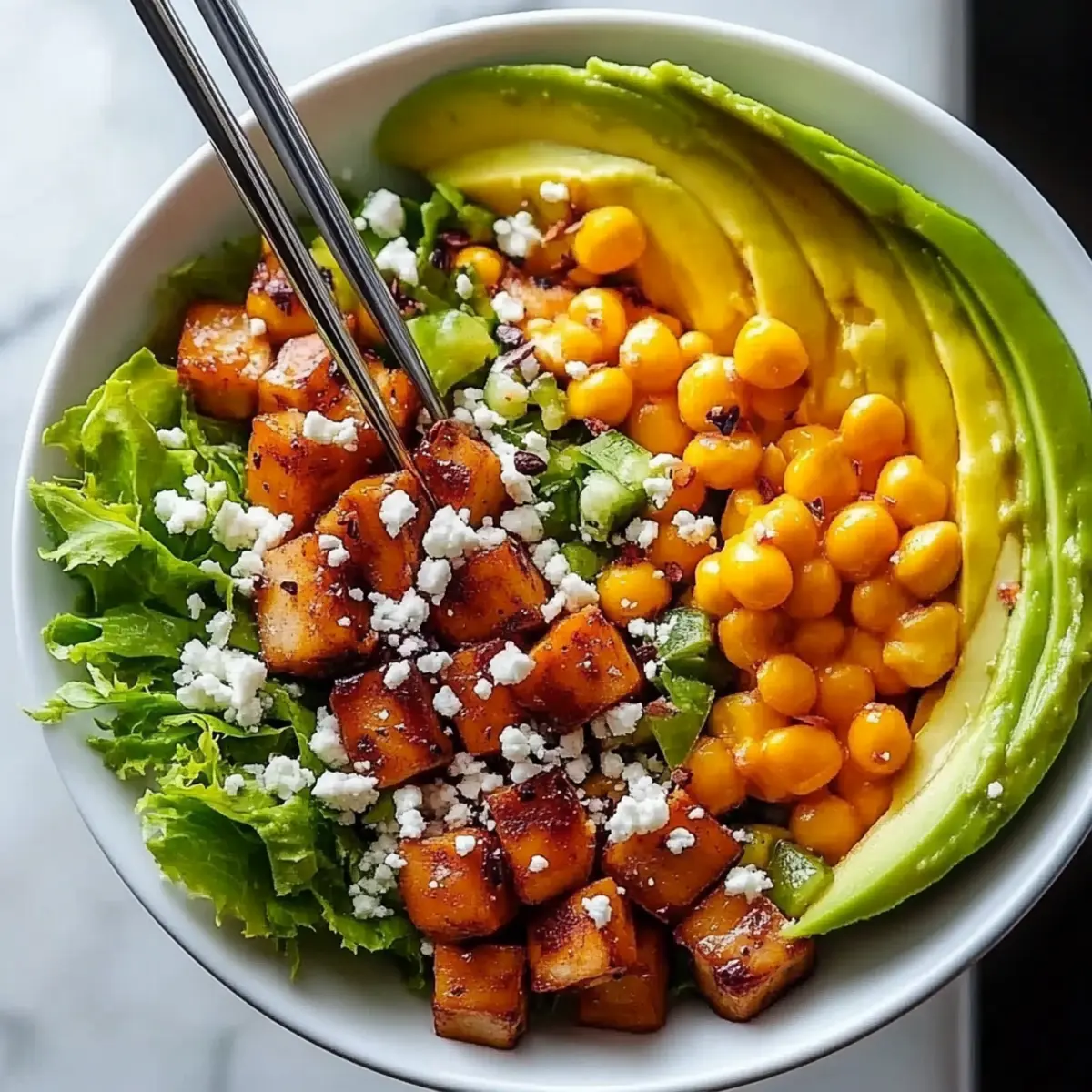 Chopped Salad with Chickpeas, Feta, and Avocado