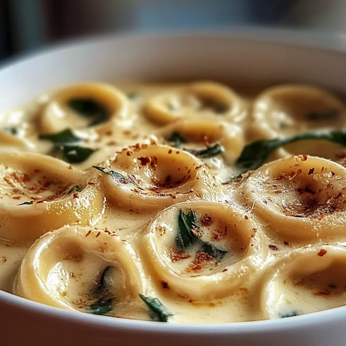 Creamy Crockpot Tortellini Alfredo