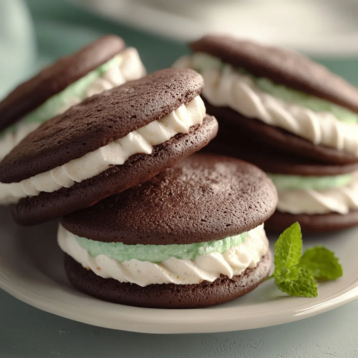 Minty Chocolate Sandwich Cookies