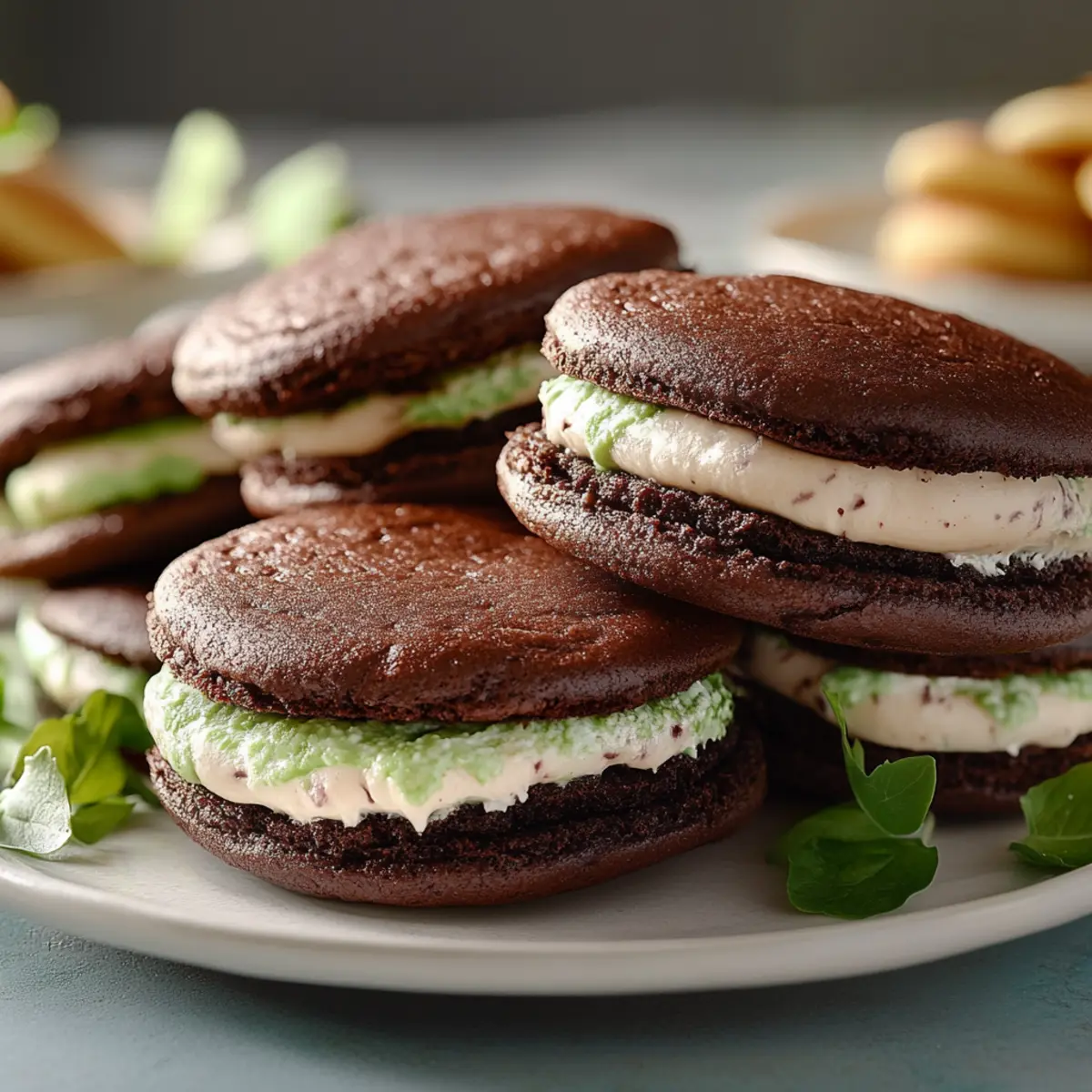 Minty Chocolate Sandwich Cookies