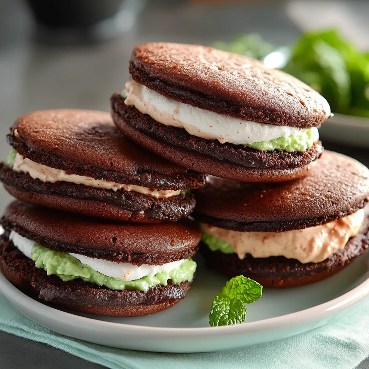 Minty Chocolate Sandwich Cookies
