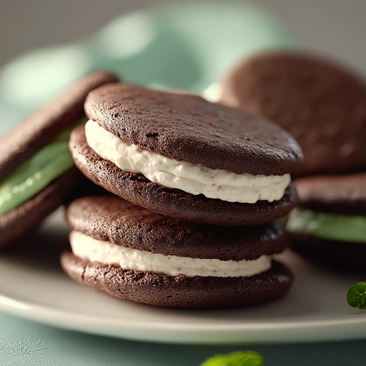Minty Chocolate Sandwich Cookies