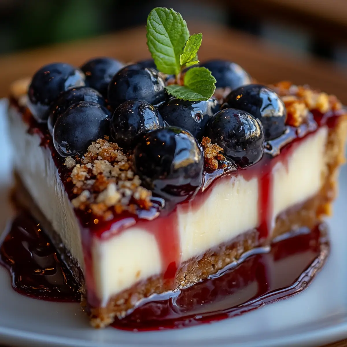 No Bake Blueberry Cheesecake
