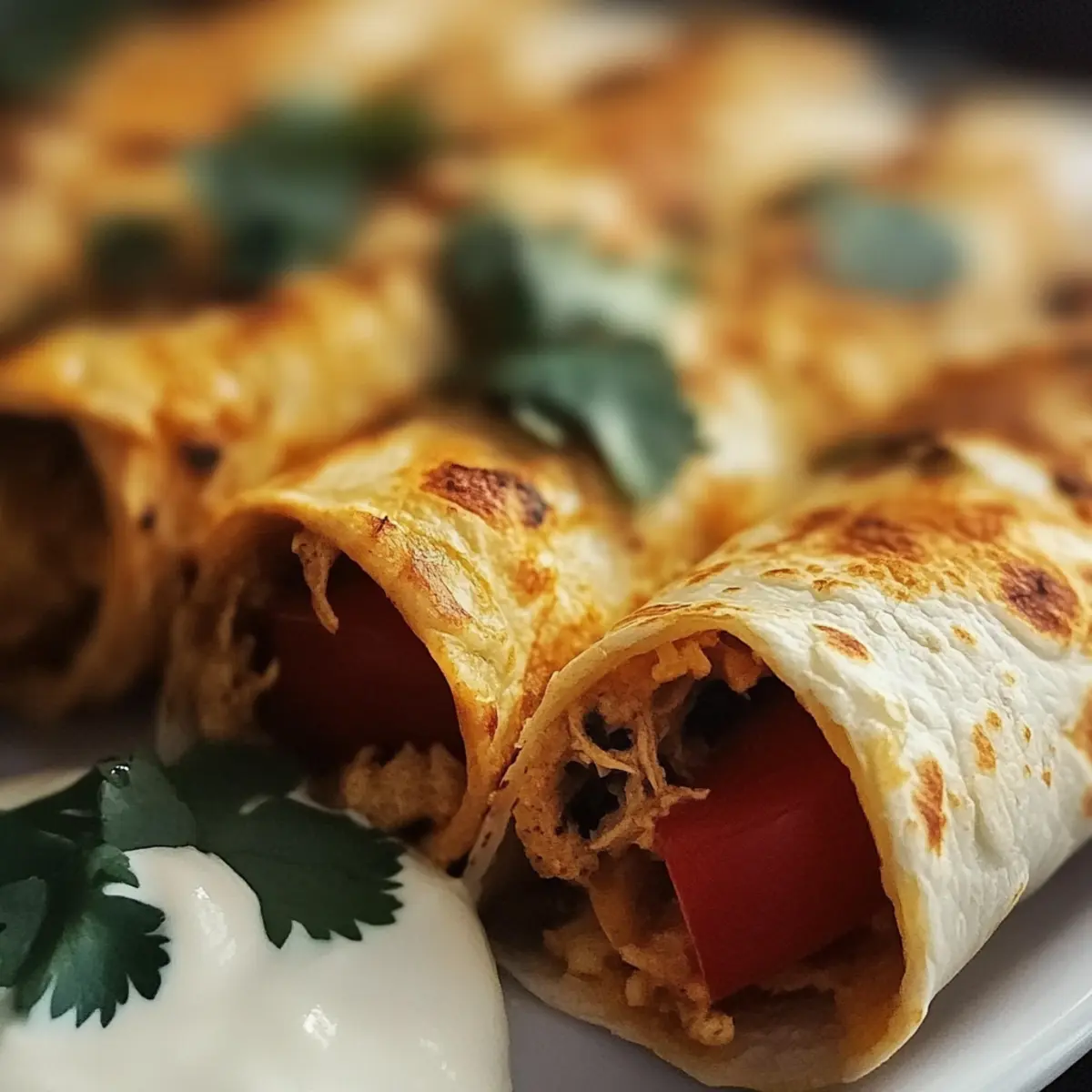 Oven Baked Chicken Taquitos