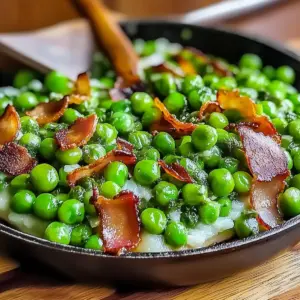 Peas with Crispy Bacon Onions