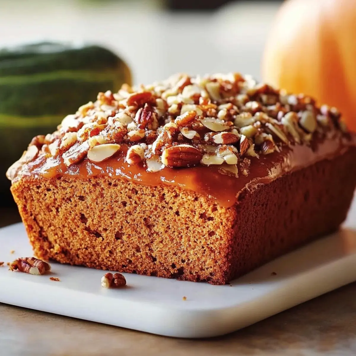 Pumpkin Bread with Brown Sugar Pecan Topping