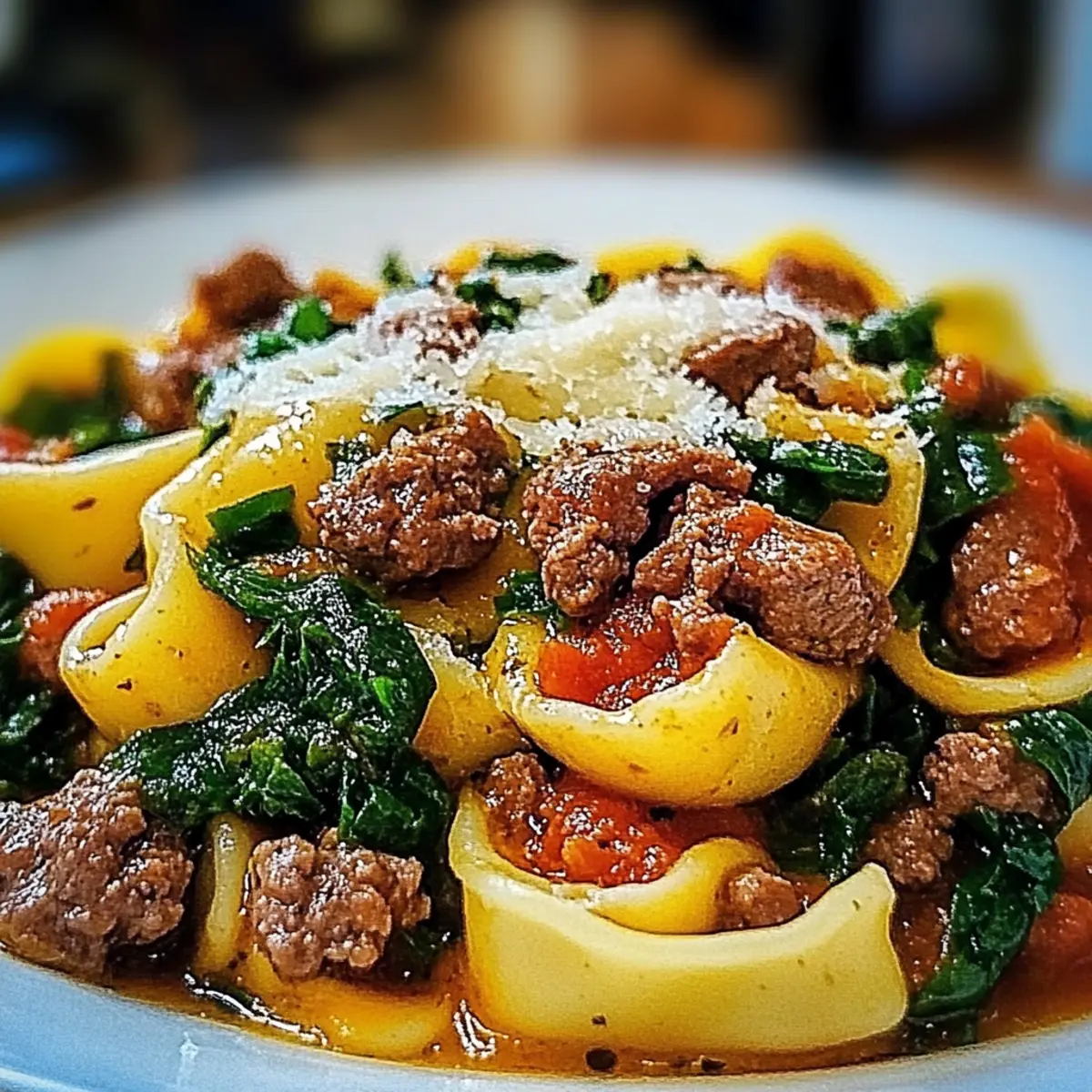 Savory Garlic Butter Beef and Spinach Tortellini