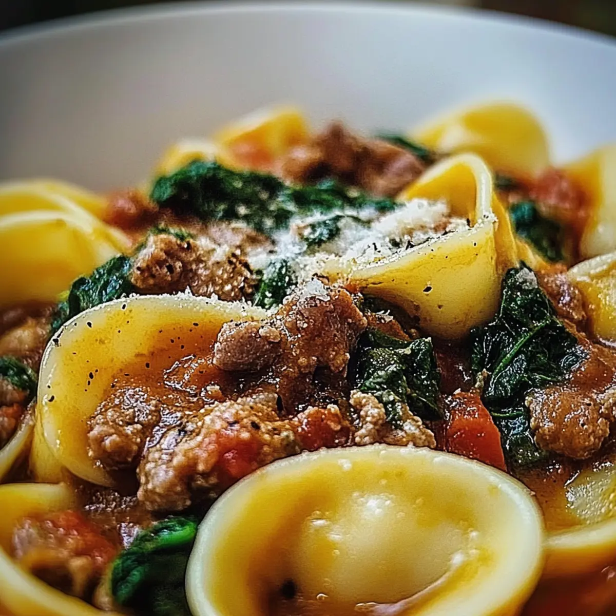 Savory Garlic Butter Beef and Spinach Tortellini