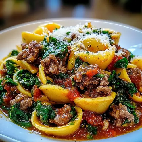 Savory Garlic Butter Beef and Spinach Tortellini