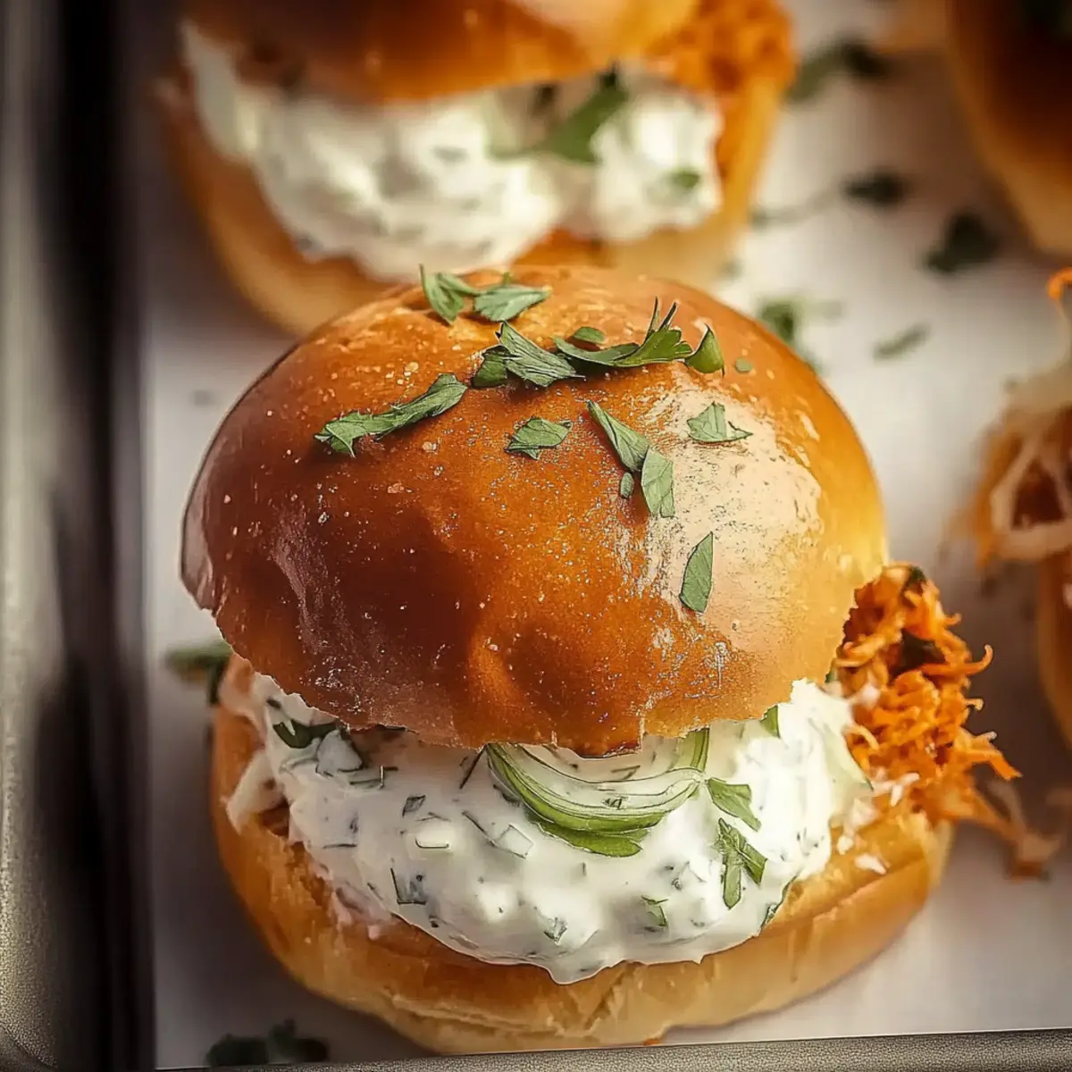 Spicy Buffalo Chicken Sliders