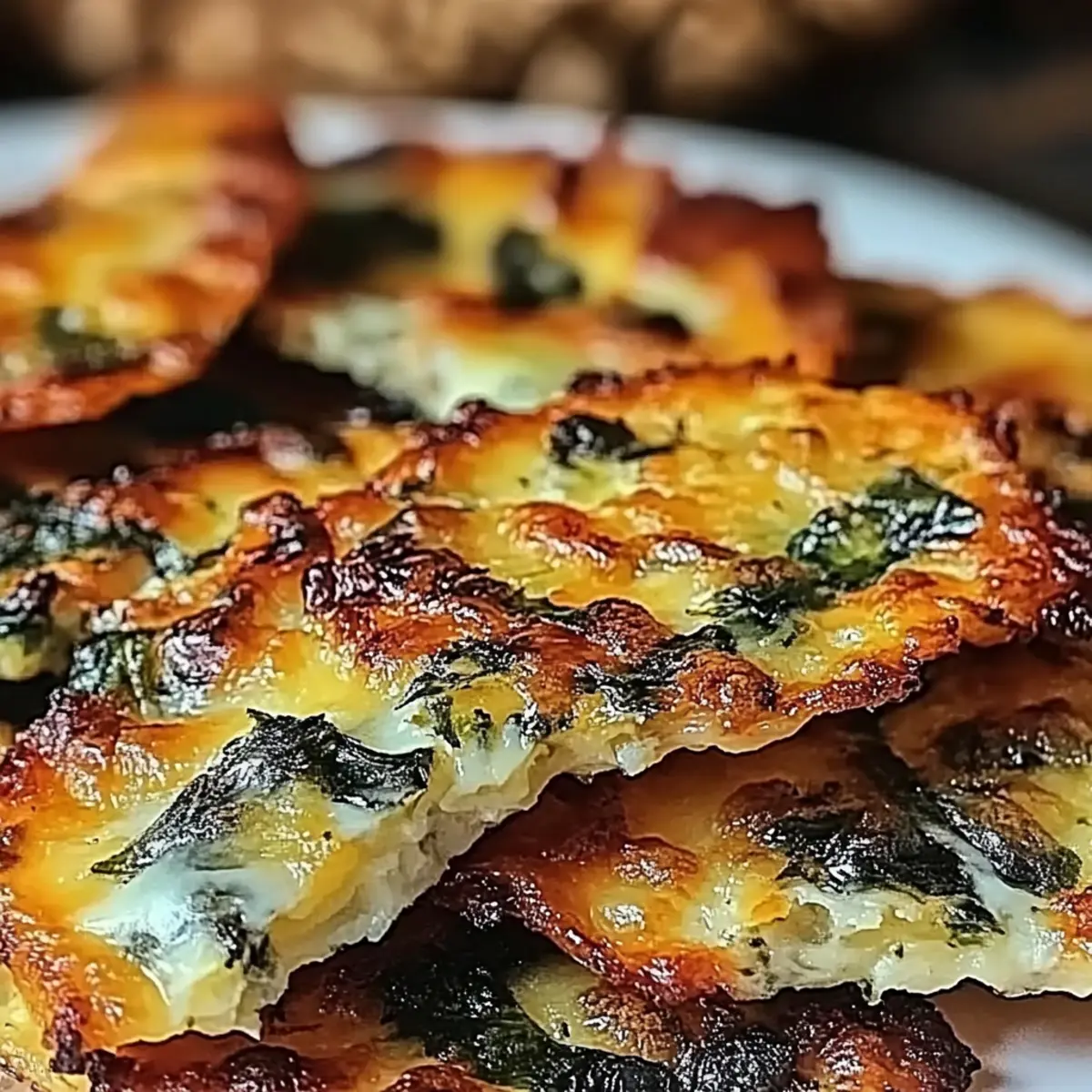 Spinach Dip Cheese Crisps