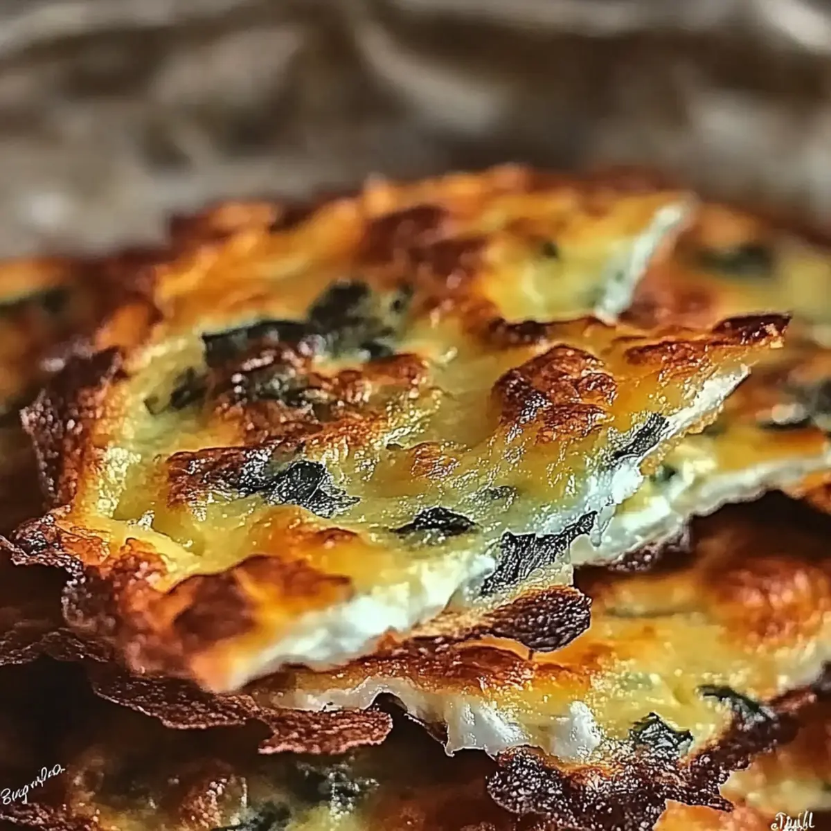 Spinach Dip Cheese Crisps