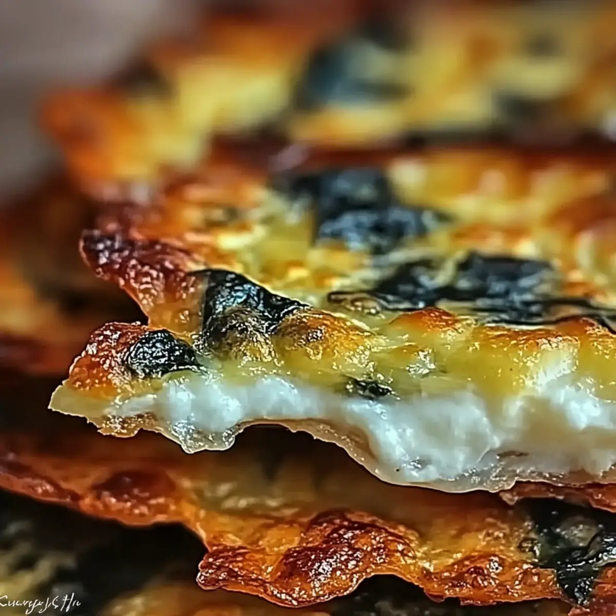 Spinach Dip Cheese Crisps